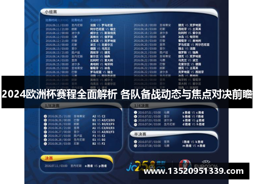 2024欧洲杯赛程全面解析 各队备战动态与焦点对决前瞻